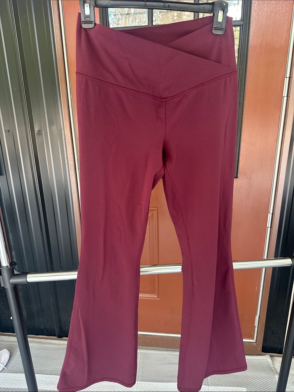 DSG Women's Flare Yoga Pants in Burgundy